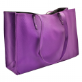 32642- PURPLE LEATHER SHOPPING BAG